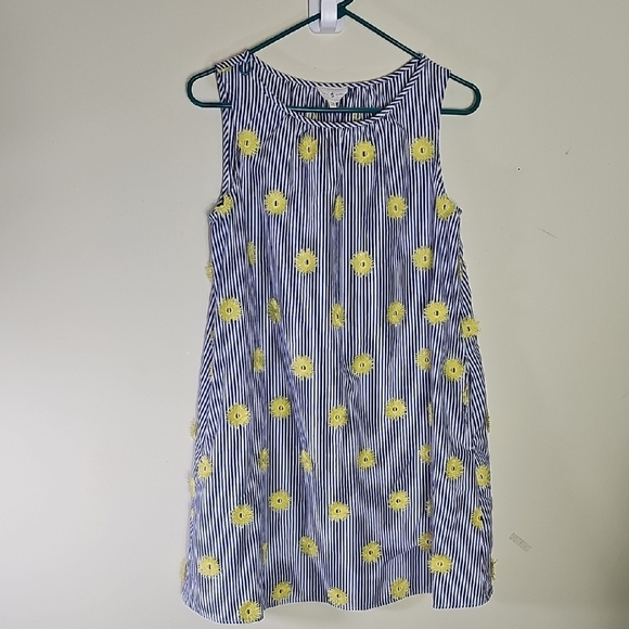 Lou & Grey Dresses & Skirts - Lou & Grey Blue and White Striped Dress with Yellow Accents